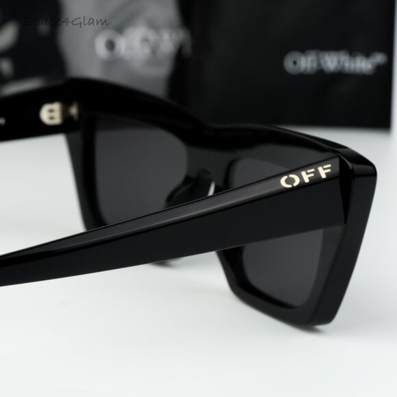 Off-White Men Sunglasses Black Grey Cat Eye OERI13L HAMPTON 1077 NEW AUTHENTIC - Picture 5 of 11